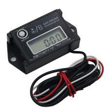 Resettable Digital Tach Hour Metter Waterproof Tachometer MAX RPM LCD Display