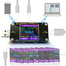 A3-B USB Voltage Current Meter Ammeter Detector Bluetooth Type Color LCD Display Type C