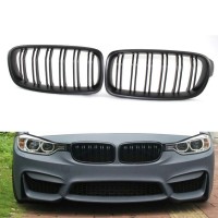 For BMW F30 F31 F35 3 Series 2012-2018 Front Kidney Grill Grille Dual Line Matte Black
