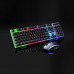 G21 Colorful Backlit Gaming Keyboard Mouse Combo With LED Rainbow Backlight Adjustable 1600DPI Game Mouse