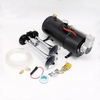 Dual Trumpet Air Horn Compressor Kit Train Horn Kit Car Truck w/12V 3L Air Compressor 150PSI 150dB