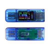 USB 3.0 Voltmeter Ammeter Color LCD Voltage Current Capacity Power Bank Tester AT34 + LD25