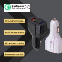 QC3.0 Car Charger Adapter Dual USB Port + Type-C Fast Quick Charge Adapter For Mobile Phone DC12-32V