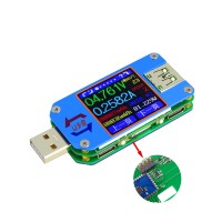 Color LCD Display USB Tester Voltage Current Meter Ammeter with Type-C Micro USB Port Bluetooth 