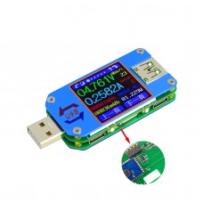Color LCD Display USB Tester Voltage Current Meter Ammeter with Type-C Micro USB Port Bluetooth 