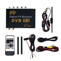 Dual Antenna DVB-T2 Digital TV Receiver Tuner HD Mobile Car TV Box USB HDMI  