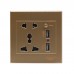 USB Wall Socket Dual USB AC/DC Power Adapter Plug Outlet Panel w/Switch