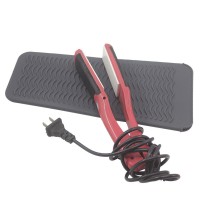 Hair Straightener Heat Proof Mat Storage Bag Silicone Heat Insulation for Salon Curling Iron