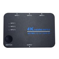 3 Ports HDMI Switcher 3X1 HD 4K 3D Resolution with Remote Control for DVD HDTV  