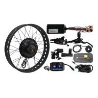 48V 1500W eBike Conversion Kit Fat Tire Front Wheel 20" 24" 26" Color Display Hub Dropout Width 135mm 