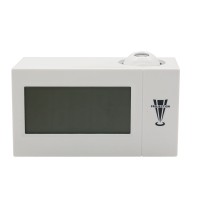 Projection LED Alarm Clock LED Ceiling Projection Snooze Temperature Date Day 7 Languages White