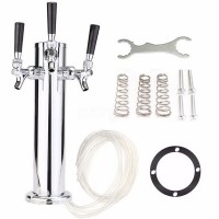 3 Tap Triple Faucet Stainless Steel Draft Beer Tower Homebrew Bar For Kegerator