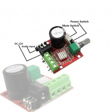 PAM9610 Stereo Audio Amplifier Board 12V Class D Amp Module 2*10W Dual Channel Min Size