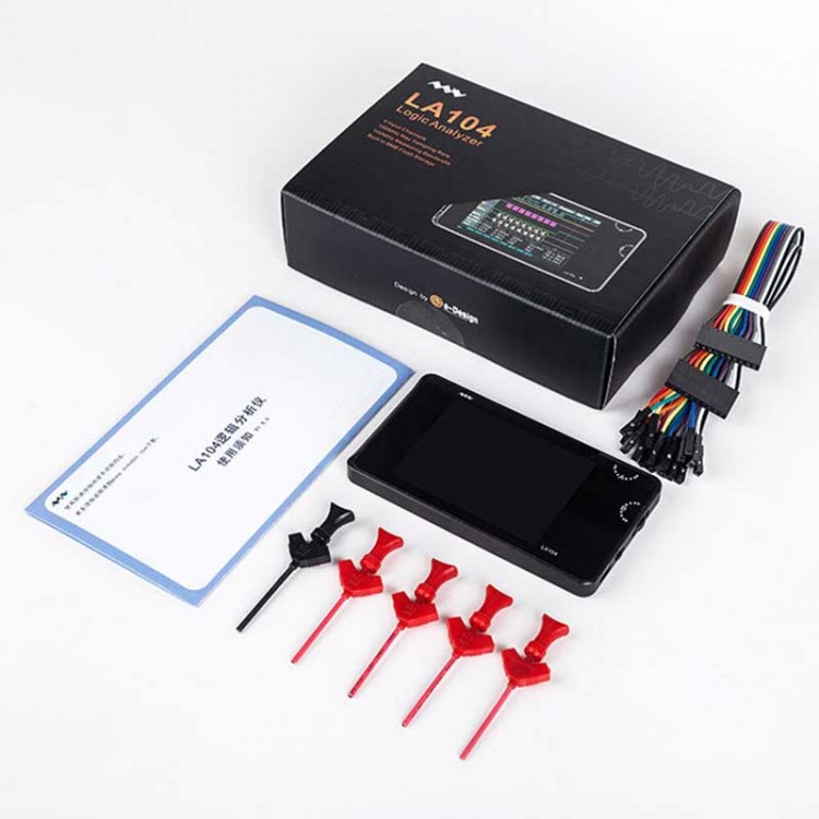 LA104 Digital Logic Analyzer 4 Channels 2.8Inch Screen Oscilloscope SPI
