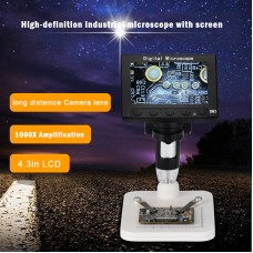 5MP HD 1080P Digital Microscope Fixed Clip 4.3'' LCD Screen for Circuit Board Industry Clock DM3