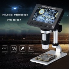 5MP HD 1080P Digital Microscope Metal Stand 4.3'' LCD Screen for Circuit Board Industry Clock DM3