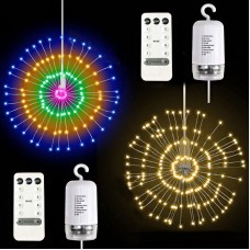 Foldable Firework LED Light 120LEDs Battery Operated Fairy Lights for Patio Wedding Parties