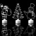 Colorful LED Lights Acrylic Christmas Tree + Snowman + Santa Claus Decorations Party Supplies Home Decor