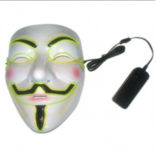 Luminous V Vendetta Mask Battery Operated Type Halloween Costume Cosplay Mask Lake Blue/Green