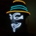 Luminous Vendetta Hat Men + Vendetta Mask White Lighting Color Battery Type Halloween Cosplay Props