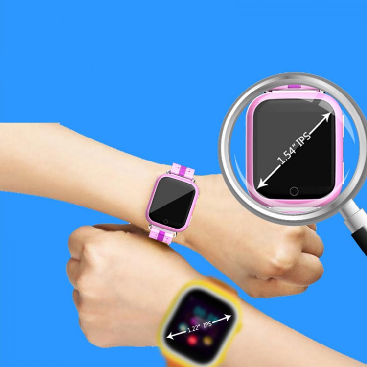GPS Smart Watch for Kids Q10 with 1.54Inch Touch Screen SOS Call Location Device Tracker Free