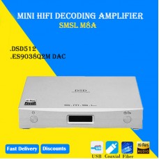 M8A DSD512 HIFI Decoder Support DOP DAC ES9038 PCM768kHz Micro USB AMP Optical Coaxial IN RCA Out