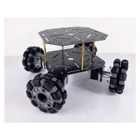 4WD Omni Wheel Car RC Chassis Car 100mm Omni Wheels Steel Board + 37Motors for DIY Toy Car Fans