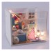 Dreamy Dollhouse Bedroom Kit Miniature Dollhouse Kits Girl’s Bedroom with Lights Furniture Toys
