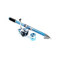 Carbon Fiber Telescopic Fishing Rod 2.1m Sea Rods Spinning Fishing Pole + 3000 Metal Reel Combo