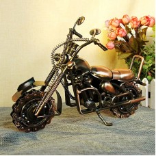 Motorcycle Model Retro Motor Figurine Metal Decoration Handmade Iron Motorbike Prop Home Decor