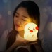 Silicone LED Night Light Colorful Night Lamp Cute Little Pig Patting Type w/USB Charging Cable 