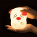 Silicone LED Night Light Colorful Night Lamp Cute Little Pig Patting Type w/USB Charging Cable 