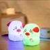 Silicone LED Night Light Colorful Night Lamp Cute Little Pig Patting Type w/USB Charging Cable 