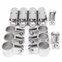 16 pcs 4-Bow 25mm Bimini Top Boat Stainless Steel Fittings Marine Hardware Set