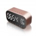 LED Alarm Clock with FM Radio Bluetooth Speaker Wireless Support AUX TF USB Music Player for Bedroom Office 