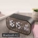 LED Alarm Clock with FM Radio Bluetooth Speaker Wireless Support AUX TF USB Music Player for Bedroom Office 