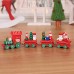 Christmas Train Painted Wood with Santa/Bear Xmas Kid Toys Gift Ornament Xmas Decor for Home