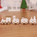 Christmas Train Painted Wood with Santa/Bear Xmas Kid Toys Gift Ornament Xmas Decor for Home