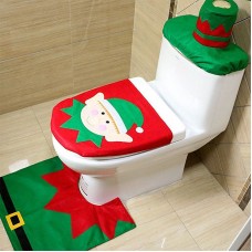 Toilet Seat Cover Set Christmas Toilet Decoration Xmas Decor Snowman/ Santa/Elf Optional