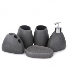 5pcs Resin Bathroom Set Toothpaste Cup Toothbrush Holder Soap Dish Dispenser Set for Hotel Home