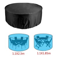 190T Round Outdoor Furniture Cover Polyester Garden Patio Table Chair Cover Rainproof Dustproof