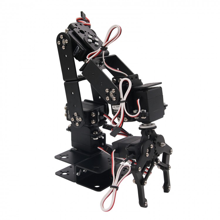 Aluminium Robot 6 DOF Arm Mechanical Robotic Arm Clamp Claw Mount Kit w