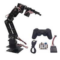 Aluminium Robot 6 DOF Arm Mechanical Robotic Arm Clamp Claw Mount Kit & Servos &Controller for Arduino