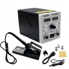 2 In 1 Rework Station Dual Display SMD Rework Soldering Station Hot Air SONER-8786D