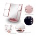 3 Folding Makeup Mirror 22 LEDs 10X Magnifying Dimmer Illuminated Light for Vanity Table  