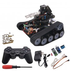 Robot Tank Car Open Source 6DOF Mechanical Arm Tracking Gripping Support PS2 Controller/APP Control