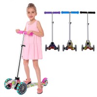 Adjustable Kids Scooter For Children With 3 LED Wheels Fun Design Adjustable Height Hot            
