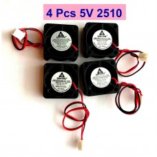 4Pcs 5V Cooling Fan Brushless DC Cooler Fan 2510 25x25x10mm 5Blade Mini Small  