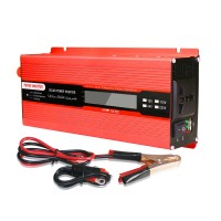 2000W Car Power Inverter DC 12V to AC 110V Solar Power Inverter LCD Display Red 