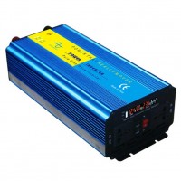 1000W Solar Power Inverter Pure Sine Wave DC 24V to AC 220V Blue with LCD Screen 